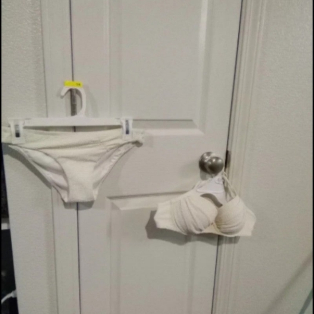 Victoria Secret 2pc White And Gold swimsuit